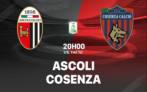 Nhận định bóng đá Ascoli vs Cosenza 20h00 ngày 1/5 (Hạng 2 Italia 2023/24)