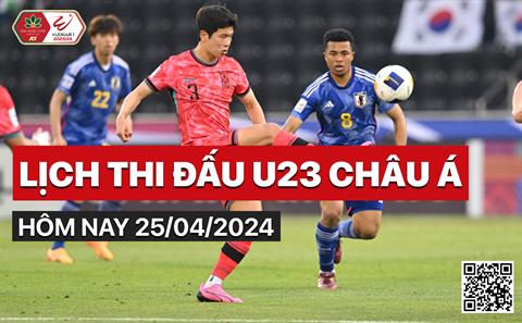 Lịch thi đấu U23 châu Á hôm nay 25/4/2024