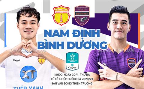 Trực tiếp bóng đá Nam Định 0-0 Bình Dương (H1)