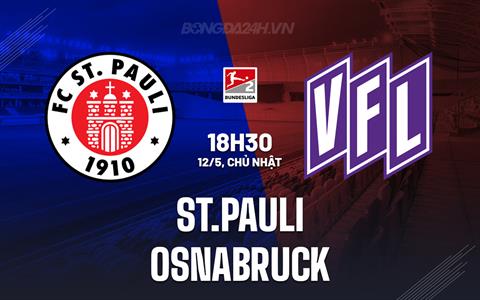 Nhận định St.Pauli vs Osnabruck 18h30 ngày 12/5 (Hạng 2 Đức 2023/24)