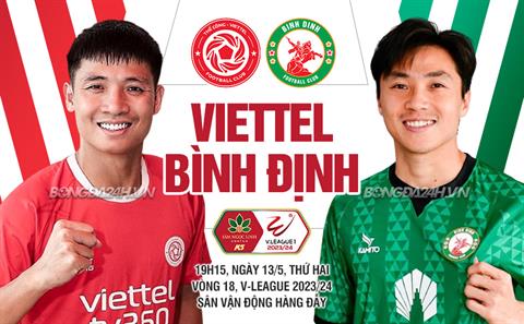 Trực tiếp bóng đá Viettel vs Bình Định 19h15 ngày 13/5 (V-League 2023/24)