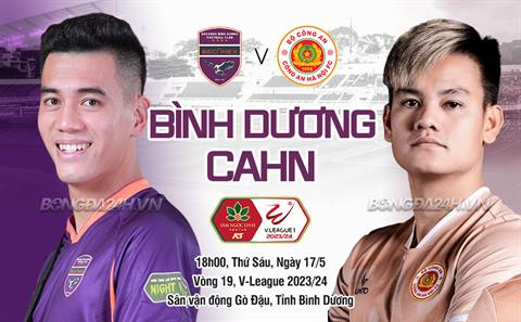 Trực tiếp bóng đá Bình Dương vs CAHN 18h00 ngày 18/5 (V-League 2023/24)