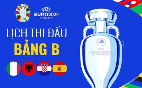 Lịch thi đấu bảng B Euro 2024: Tây Ban Nha, Italia, Croatia và Albania