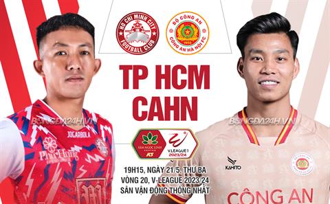Trực tiếp bóng đá TPHCM vs CAHN 19h15 ngày 21/5 (V-League 2023/24)