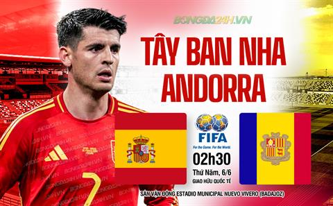 Nhận định Tây Ban Nha vs Andorra (02h30 ngày 6/6): Đè bẹp nhược tiểu