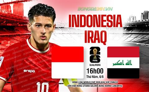 Nhận định Indonesia vs Iraq (16h00 ngày 06/6): Liệu có bất ngờ?