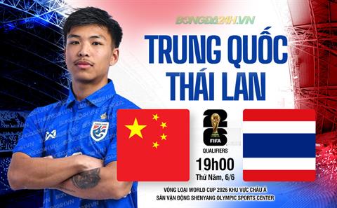 Nhận định Trung Quốc vs Thái Lan (19h00 ngày 06/6): Cơ hội chia đều