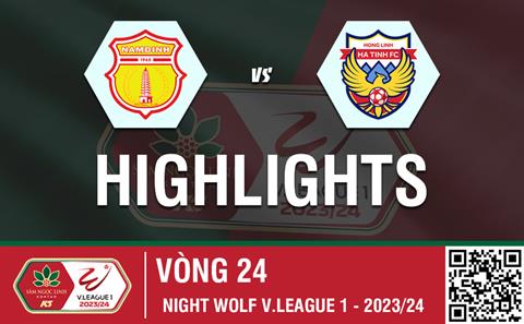 Video Nam Định vs Hà Tĩnh (Vòng 24 V-League 2023/24): Bàn thắng vàng phút 95 của Rafaelson