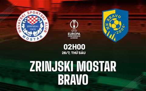 Nhận định Zrinjski Mostar vs Bravo 2h00 ngày 26/7 (Conference League 2024/25)