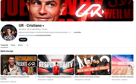 Ronaldo phá kỷ lục sau 90 phút ra mắt kênh YouTube cá nhân