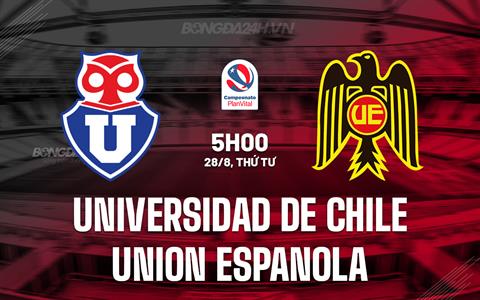 Nhận định Universidad de Chile vs Union Espanola 5h00 ngày 28/8 (VĐQG Chile 2024)