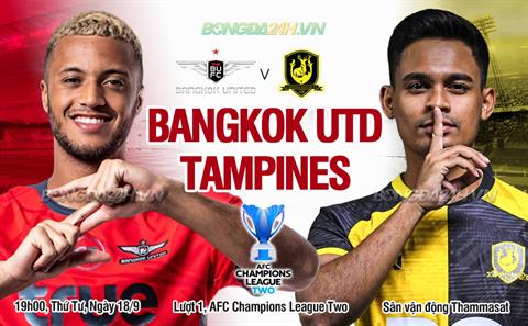 Nhận định Bangkok United vs Tampines Rovers (19h00 ngày 18/9): Chủ nhà trên cơ