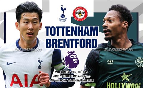 Trực tiếp bóng đá Tottenham vs Brentford 21h00 ngày 21/9 (Ngoại hạng Anh 2024/25)