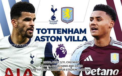 Nhận định Tottenham vs Aston Villa (21h00 ngày 3/11): Quật ngã Gà trống