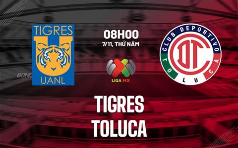 Nhận định bóng đá Tigres UANL vs Toluca 8h00 ngày 7/11 (VĐQG Mexico 2024/25)