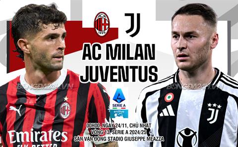 Nhận định AC Milan vs Juventus (0h00 ngày 24/11): Niềm tin vào đội khách