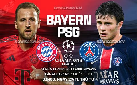 Nhận định Bayern Munich vs PSG (3h00 ngày 27/11): Allianz Arena dễ đến khó về