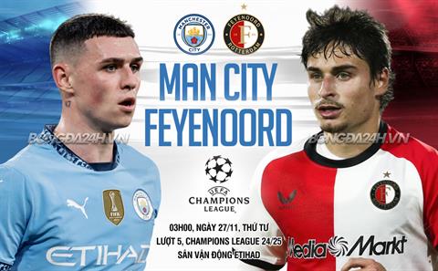 Nhận định Man City vs Feyenoord (03h00 ngày 27/11): Chật vật chặn khủng hoảng