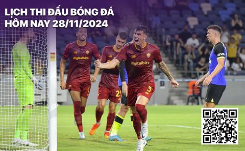 Lịch thi đấu bóng đá hôm nay 28/11/2024: Europa League