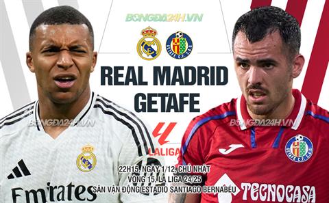 Nhận định Real Madrid vs Getafe (22h15 ngày 1/12): Tiếp tục bám đuổi