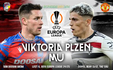 Trực tiếp bóng đá Viktoria Plzen vs MU 0h45 ngày 13/12 (Europa League 2024/25)