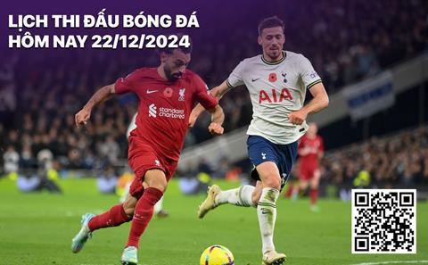 Lịch thi đấu, trực tiếp bóng đá hôm nay 22/12: Tottenham - Liverpool