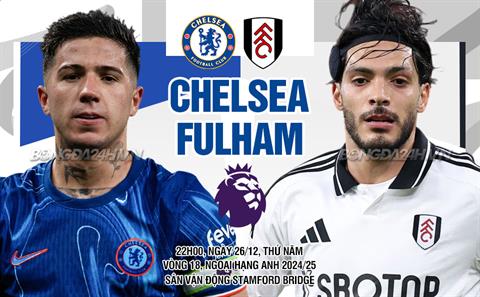 Trực tiếp bóng đá Chelsea vs Fulham 22h00 ngày 26/12 (Ngoại hạng Anh 2024/25)