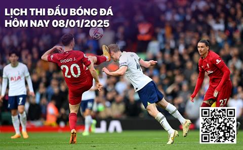 Lịch thi đấu, trực tiếp bóng đá hôm nay 8/1: Tottenham - Liverpool