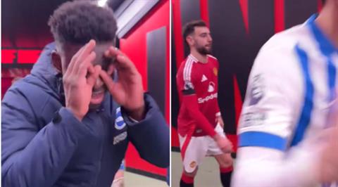 Sao Brighton ăn mừng ngay trước mặt Bruno Fernandes 