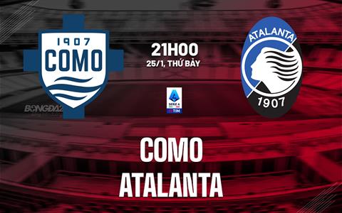 Nhận định bóng đá Como vs Atalanta 21h00 ngày 25/1 (Serie A 2024/25)