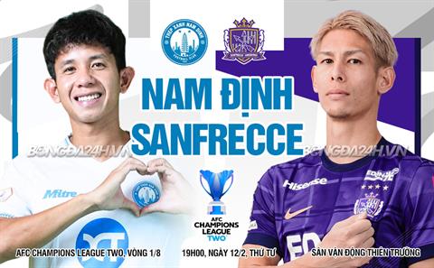 Nhận định Nam Định vs Sanfrecce Hiroshima (19h00 ngày 12/2): Khách lấn át chủ