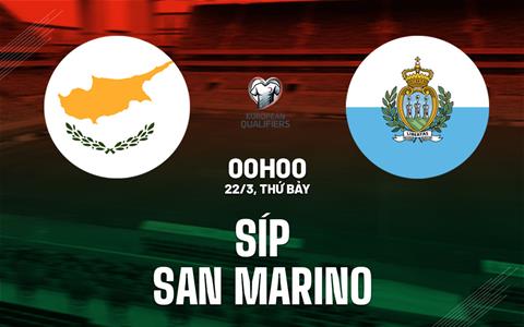 Nhận định bóng đá Síp vs San Marino 0h00 ngày 22/3 (Vòng loại World Cup 2026)