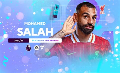 Mohamed Salah giành danh hiệu 'Cầu thủ xuất sắc nhất Premier League 2024/25'