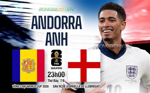 Nhận định Andorra vs Anh (23h00 ngày 7/6): Củng cố ngôi đầu