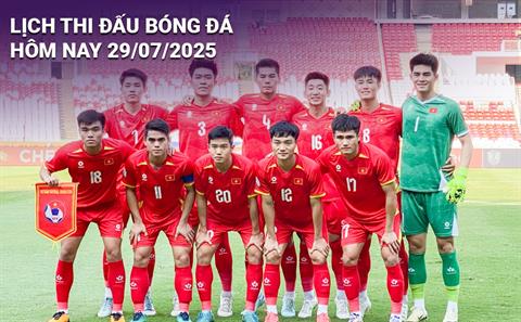 Lịch thi đấu, trực tiếp bóng đá hôm nay 29/7/2025: U23 Việt Nam vs U23 Indonesia