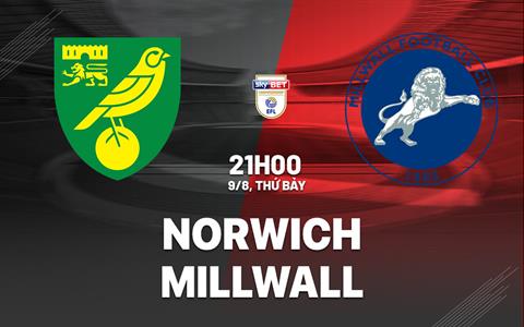 Nhận định bóng đá Norwich vs Millwall 21h00 ngày 9/8 (Hạng Nhất Anh 2025/26)