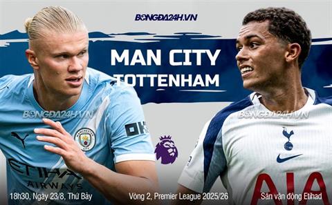 Man City vs Tottenham link xem trực tiếp Ngoại hạng Anh hôm nay