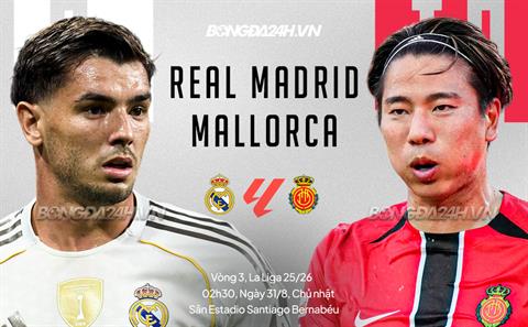 Nhận định Real Madrid vs Mallorca (2h30 ngày 31/8): Tiếp đà hưng phấn