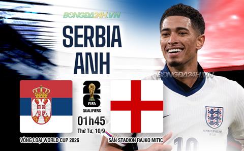 Nhận định Serbia vs Anh (1h45 ngày 10/9): Thuốc thử liều cao
