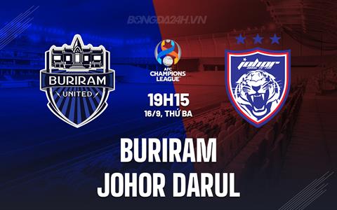 Nhận định Buriram vs Johor Darul 19h15 ngày 16/9 (AFC Champions League Elite 2025/26)