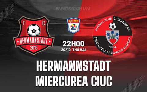 Nhận định Hermannstadt vs Miercurea Ciuc 22h00 ngày 20/10 (VĐQG Romania 2025/26)