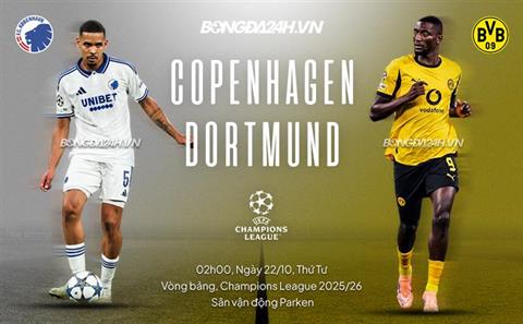 Nhận định Copenhagen vs Dortmund (02h00 ngày 22/10): Vượt khó tại Đan Mạch