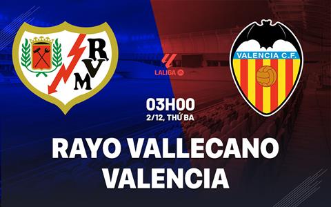 Nhận định Rayo Vallecano vs Valencia (3h00 ngày 2/12): Không dễ cho chủ nhà
