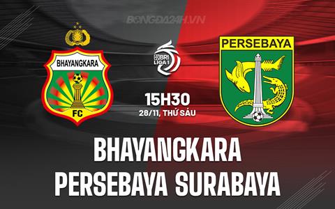 Nhận định Bhayangkara vs Persebaya Surabaya 15h30 ngày 28/11 (VĐQG Indonesia 2025/26)