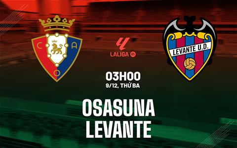 Nhận định Osasuna vs Levante (03h00 ngày 9/12): Khó cắt mạch thua