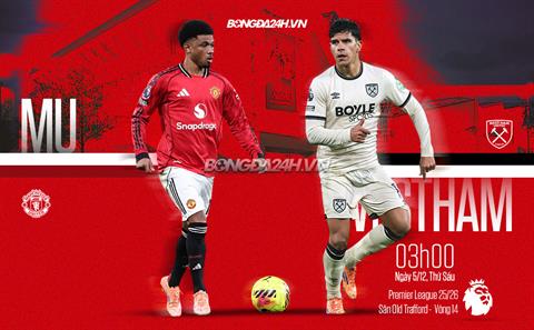Trực tiếp bóng đá MU vs West Ham 3h00 ngày 5/12 (Ngoại hạng Anh 2025/26)