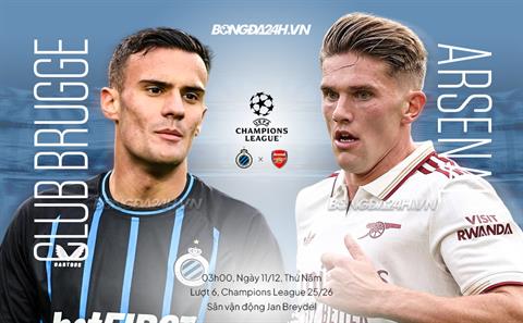 Nhận định Club Brugge vs Arsenal (3h00 ngày 11/12): Không dễ thắng cách biệt