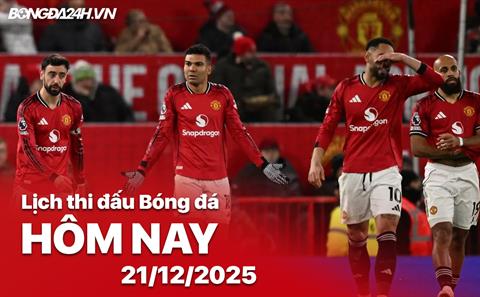 Lịch thi đấu, trực tiếp bóng đá hôm nay 21/12/2025: Aston Villa vs MU