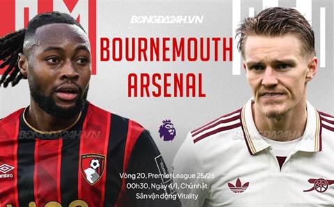 Nhận định Bournemouth vs Arsenal (0h30 ngày 4/1): Pháo thủ đòi nợ
