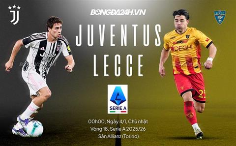 Nhận định Juventus vs Lecce (0h00 ngày 4/1): Khó có bất ngờ
